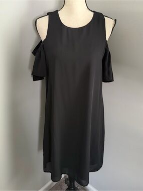 City Streets Women's Size 8 Black Cold Shoulder Dress. Lined. Worn once!